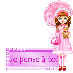 Gif animé je pense à toi fille